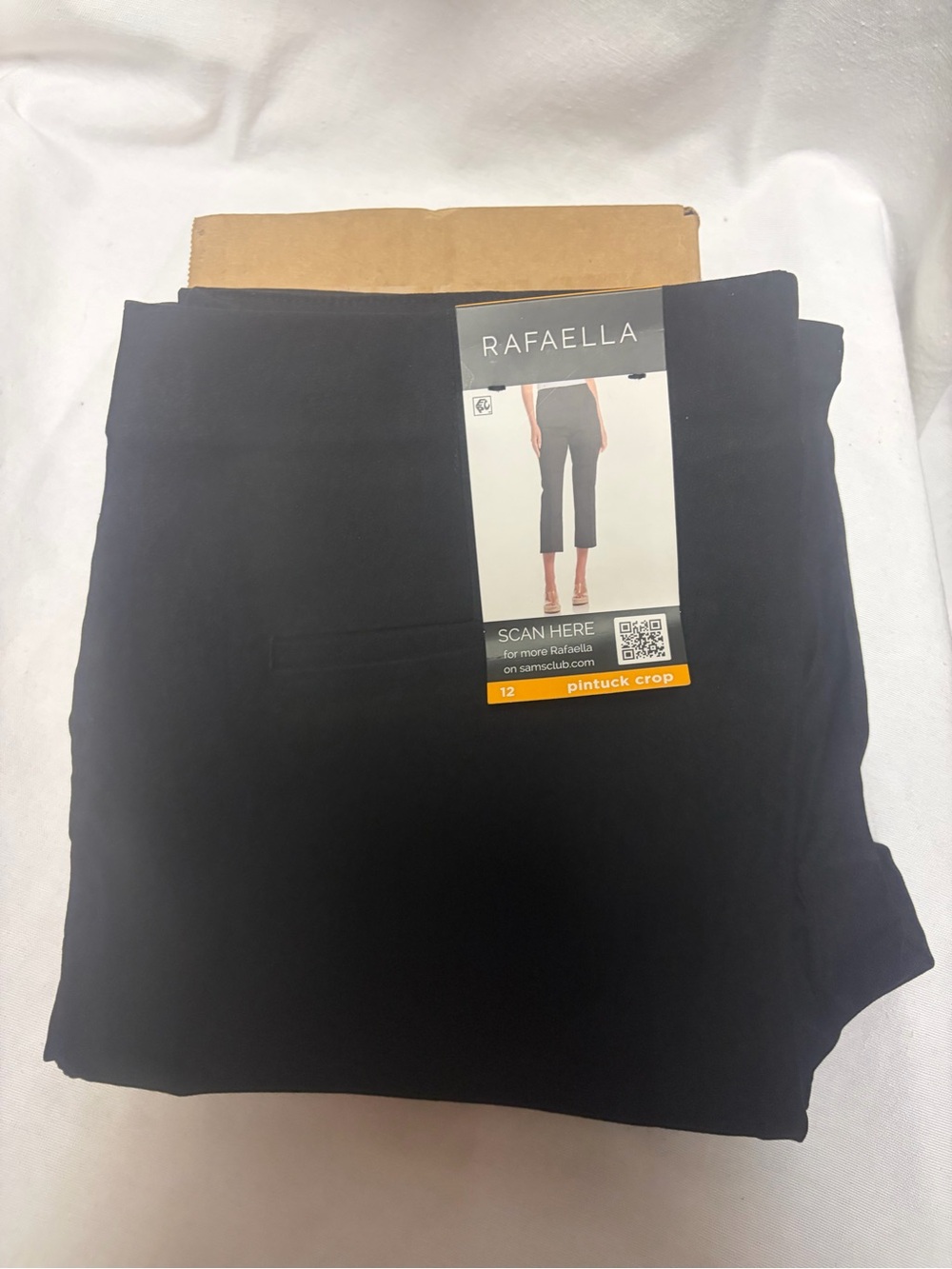Rafaella Black Pintuck Cropped Trousers